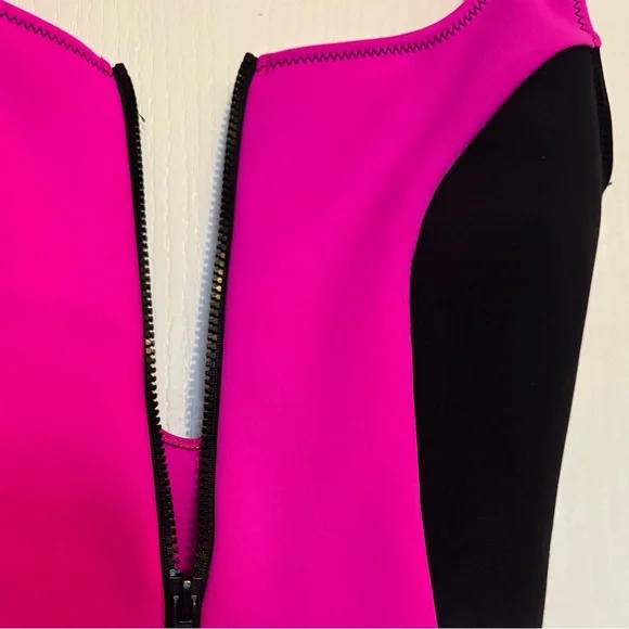 Body Glove Black Pink One Piece Swimsuit Athletic 80’s vintage beach neoprene Lg - Picture 10 of 13